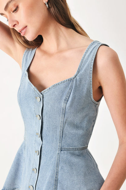BLOSSOM BLUE DENIM TOP Flying Tomato