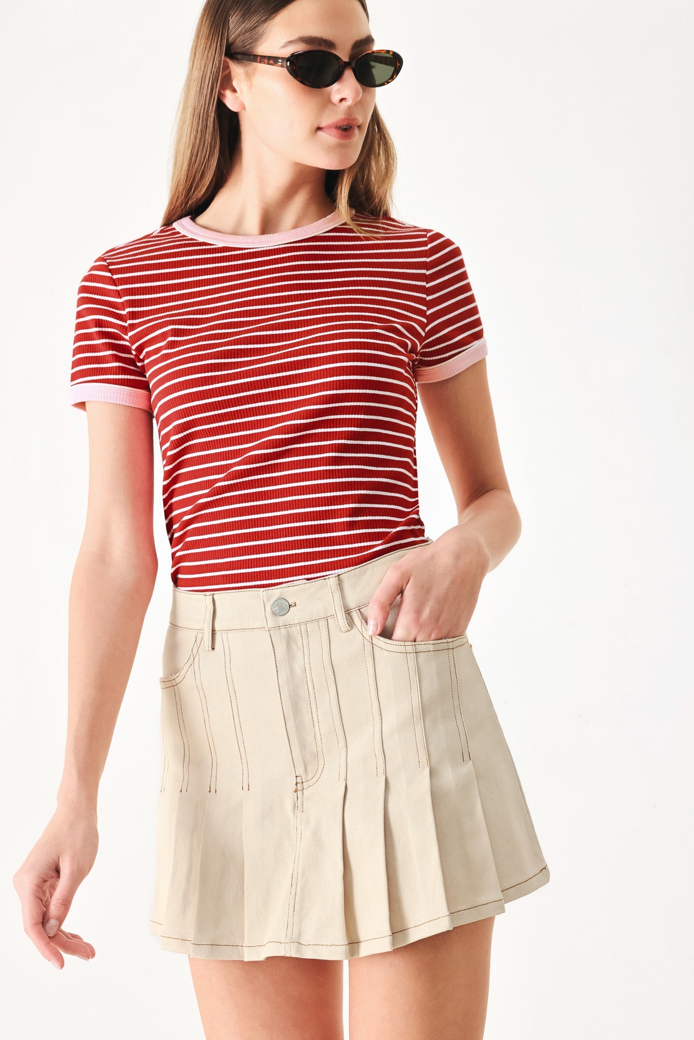 SWEET DAYDREAM STRIP KNIT TOP Flying Tomato