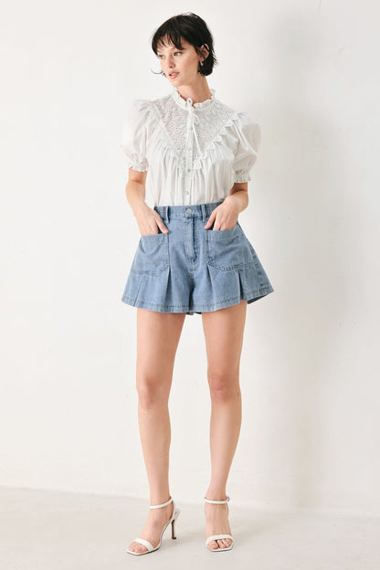 SWEET NOTE MOMENT WOVEN TOP Flying Tomato