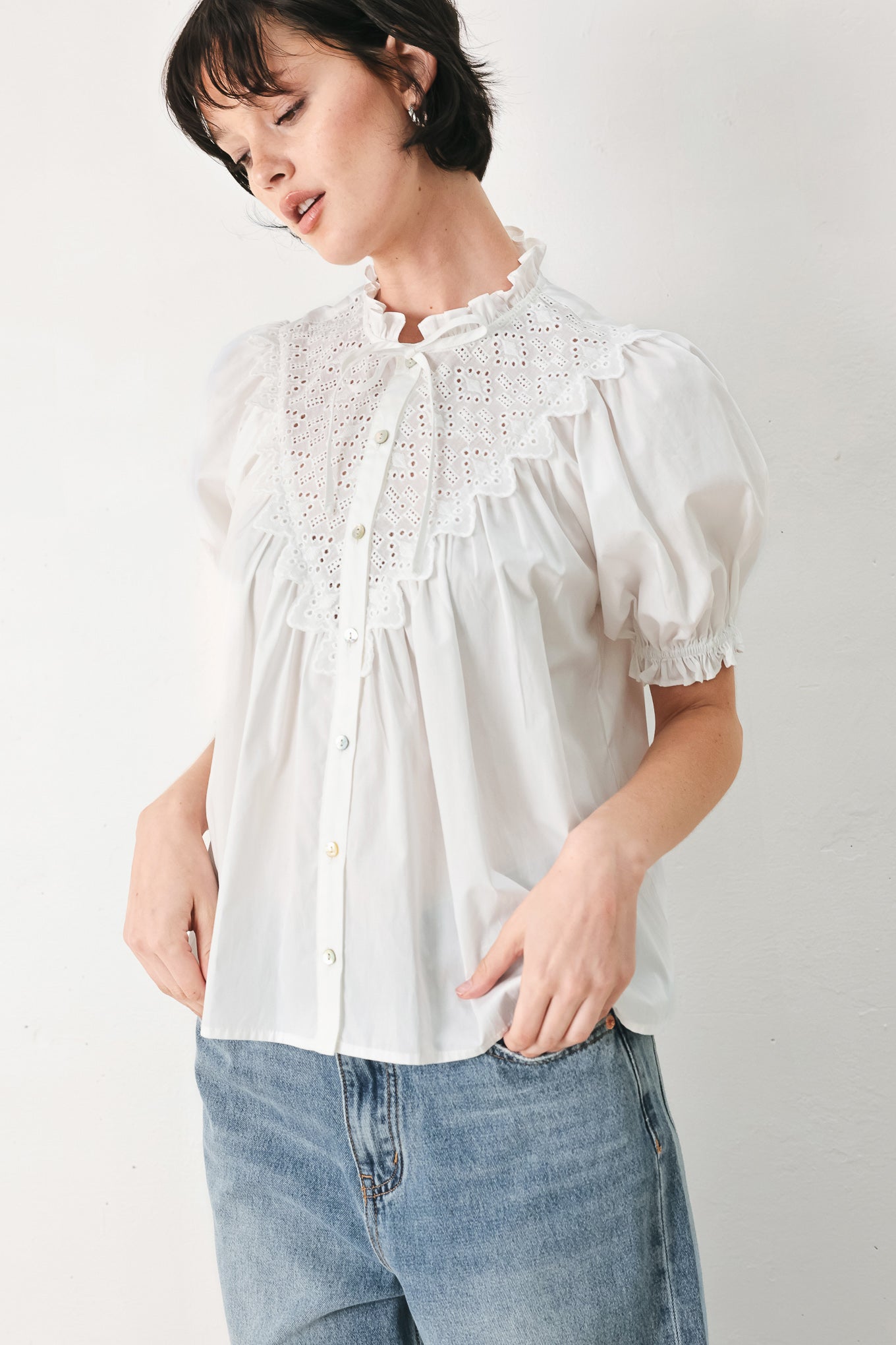 SWEET NOTE MOMENT WOVEN TOP Flying Tomato