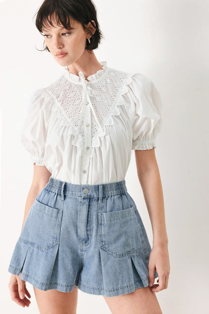 SWEET NOTE MOMENT WOVEN TOP Flying Tomato