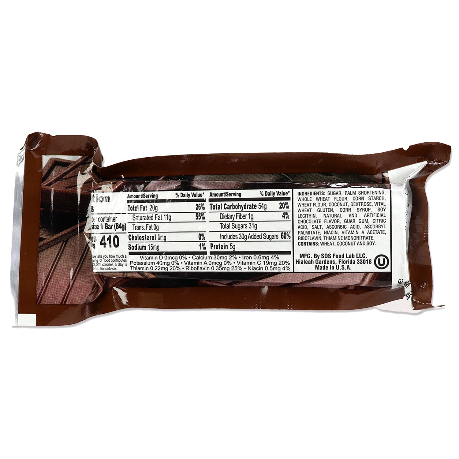 Millennium Energy Bar Chocolate 400 Calories quakekits.com