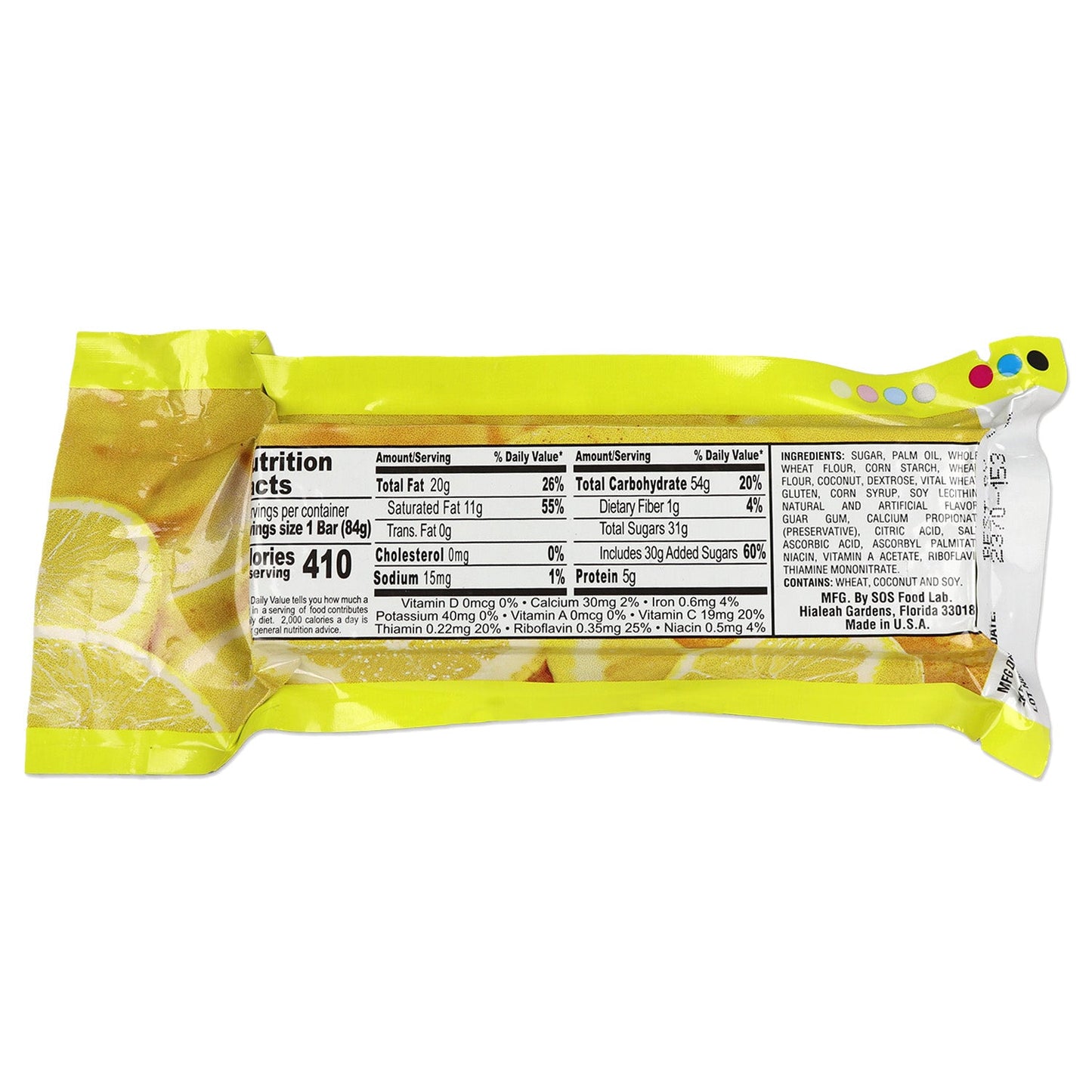 Millennium Energy Bar Lemon 400 Calories quakekits.com
