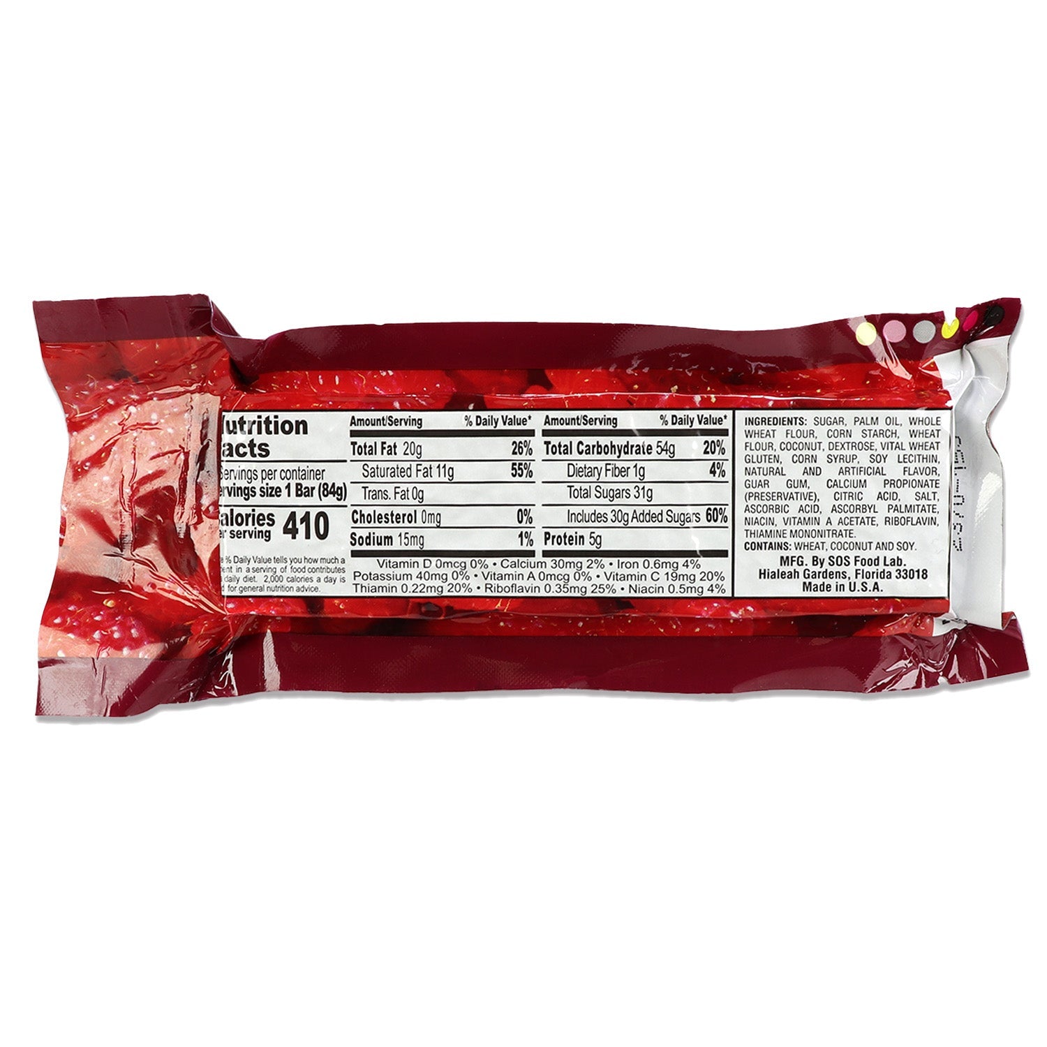 Millennium Energy Bar Raspberry 400 Calories quakekits.com