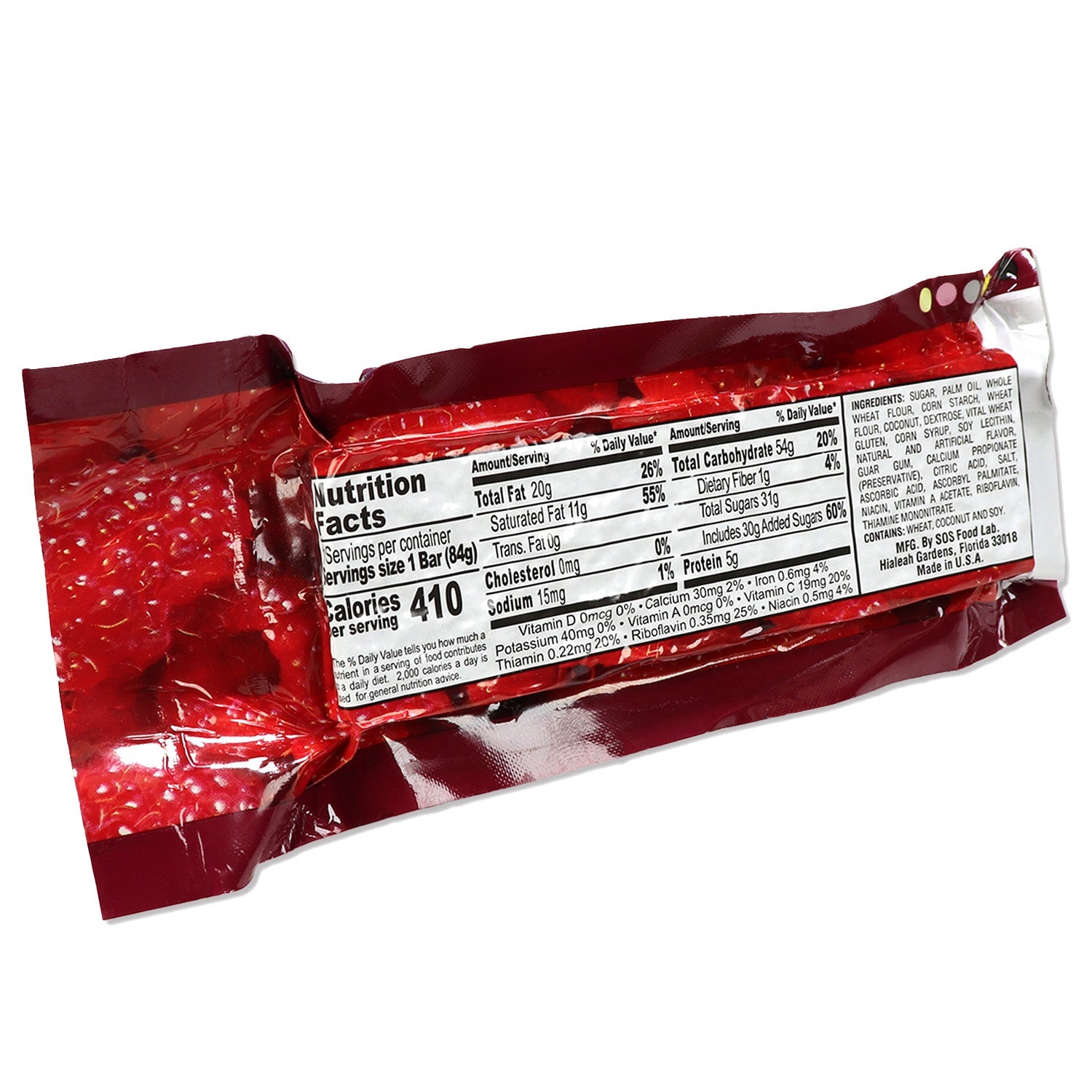 Millennium Energy Bar Raspberry 400 Calories quakekits.com