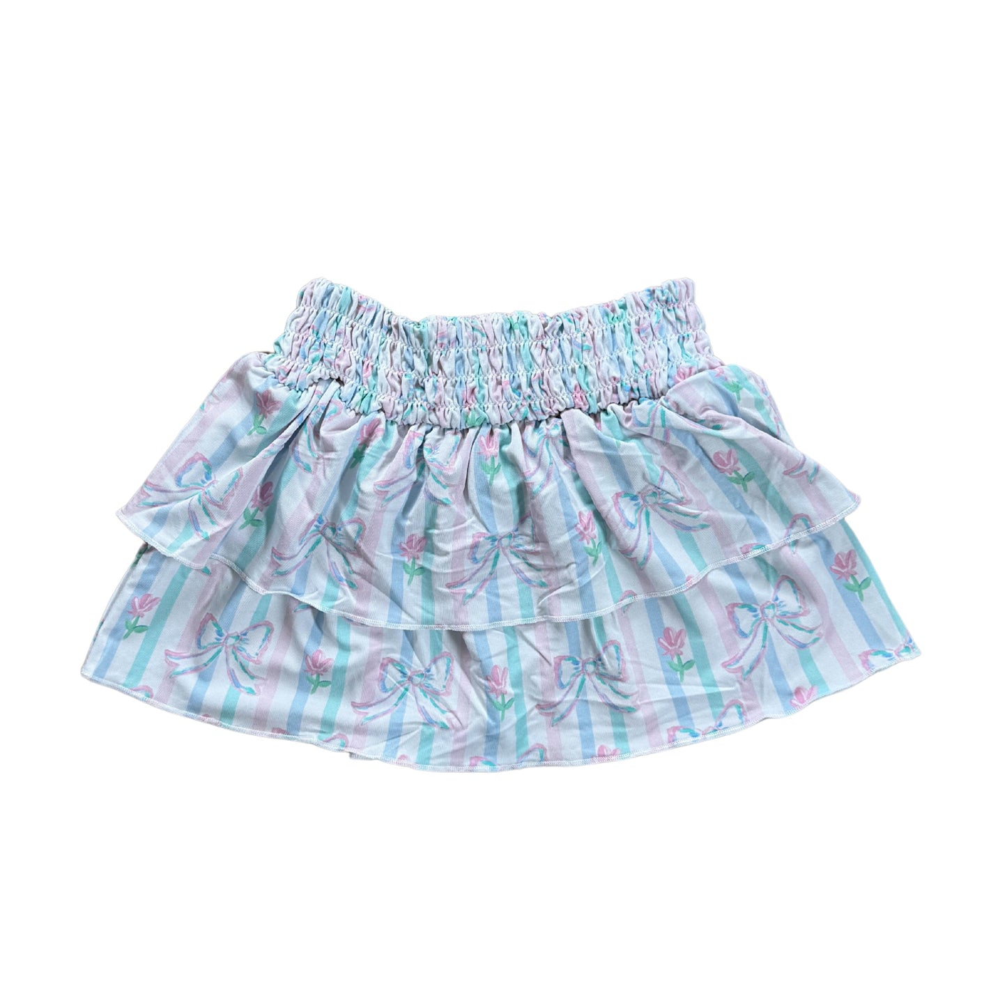 Lila - Tiered Smocked Skirt Blush Lotus