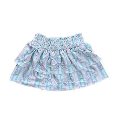 Lila - Tiered Smocked Skirt Blush Lotus