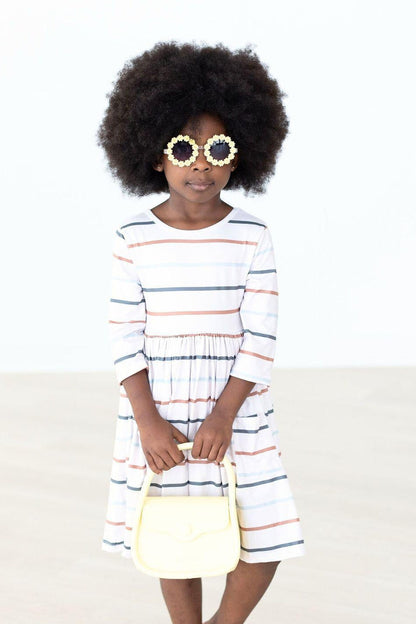 Fall Stripes 3/4 Sleeve Pocket Twirl Dress Mila & Rose ®