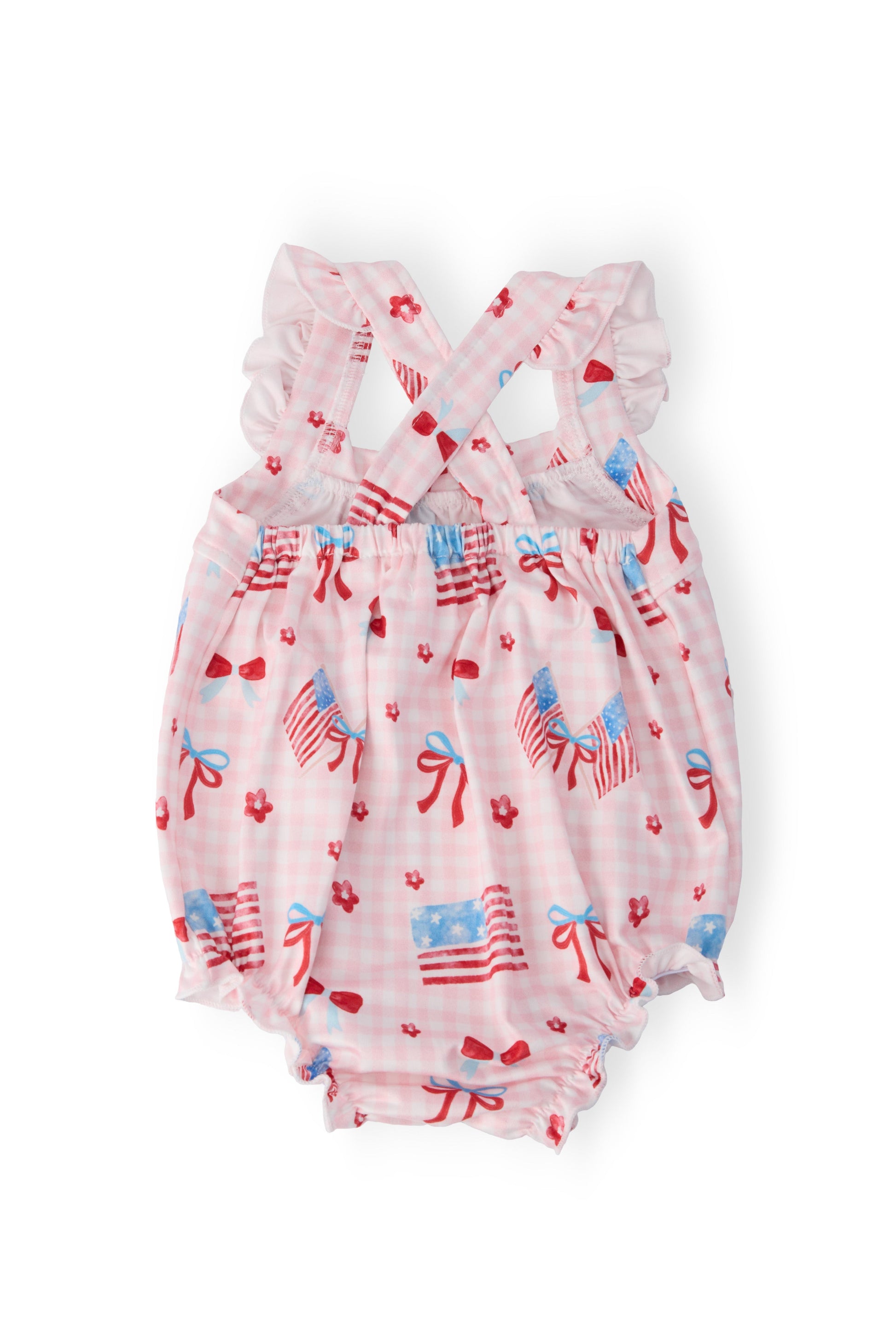 Fancy Flags Ruffle Cross Back Romper Mila & Rose ®