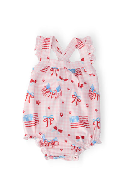 Fancy Flags Ruffle Cross Back Romper Mila & Rose ®