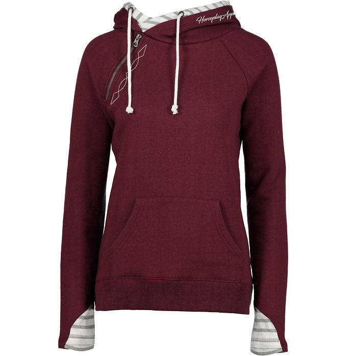 Fancy Stitch Hoodie: Cranberry Horseplay Apparel