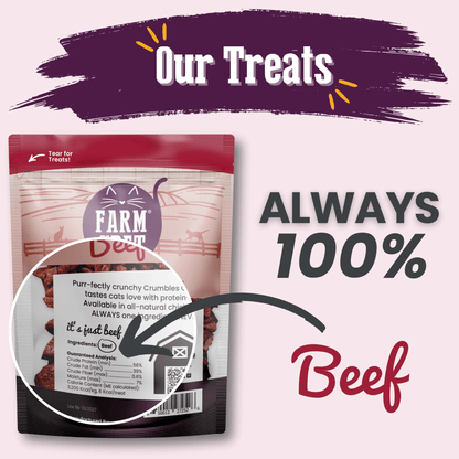 Beef Crumbles Cat Treats | High Protein Treats for Cats Farm To Pet
