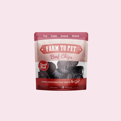 Beef Chips Snack Pack Bundles | Dog Treats for Training & Travel Farm To Pet