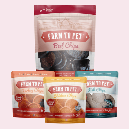 Puppy Packs 'n Snacks Dog Treat Starter Pack | Single-Ingredient Training Treats Farm To Pet