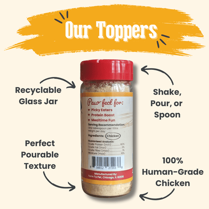 Treat Topper Chicken Dog Food Topper | Healthy Meal Supplement for Dogs Farm To Pet