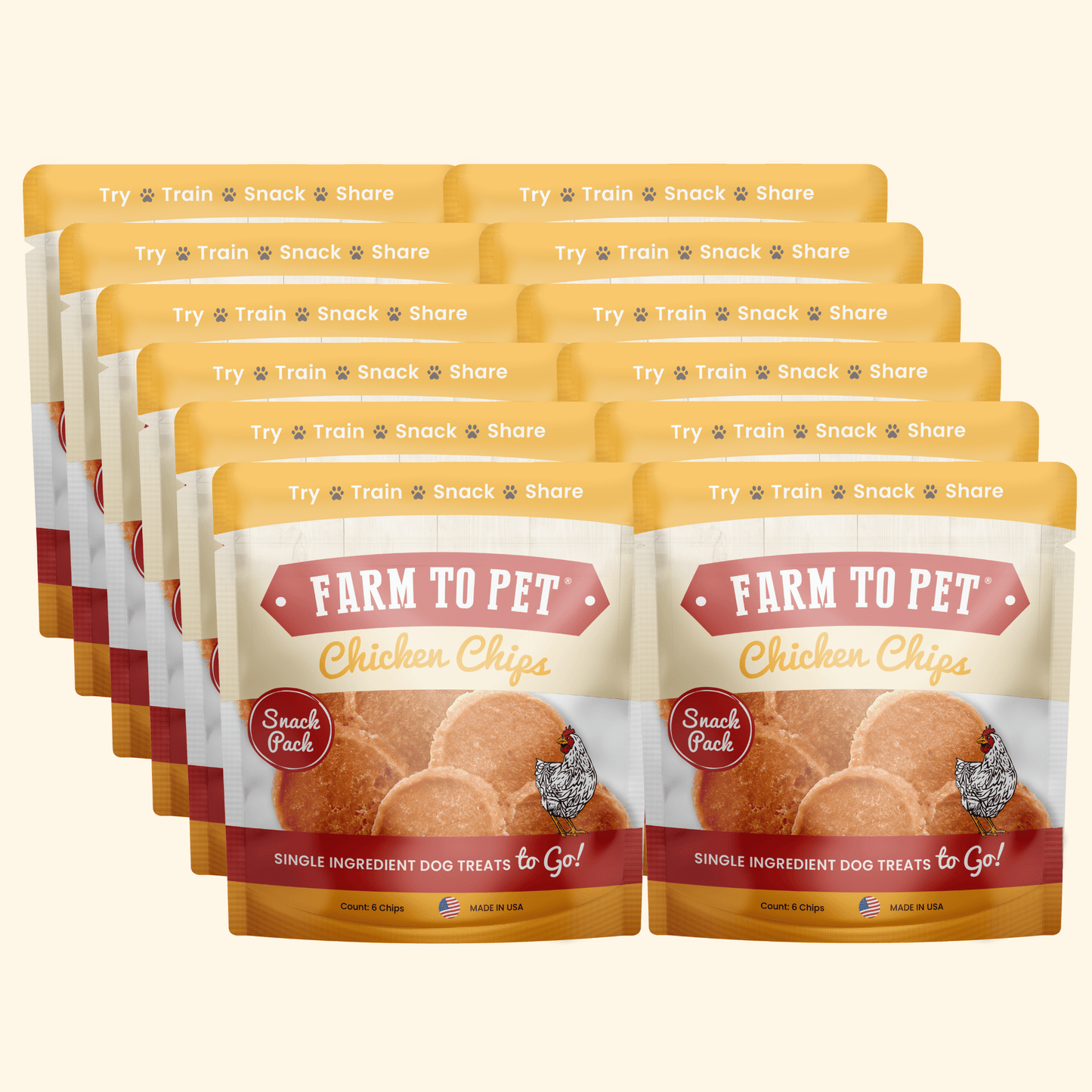 Chicken Chips Snack Pack Bundles | Dog Party Favors & Training Treats Farm To Pet