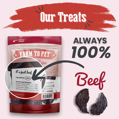Beef Chips Dog Treats | Single-Ingredient Healthy Treats for Dogs Farm To Pet