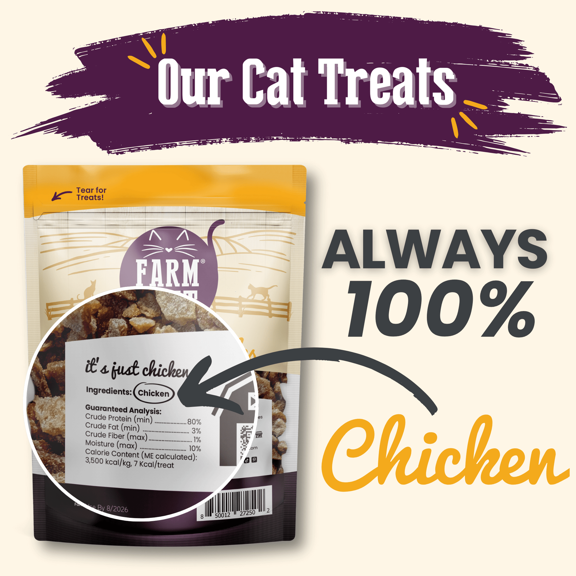 Chicken Crumbles Cat Treats | Single-Ingredient Treats for Cats Farm To Pet