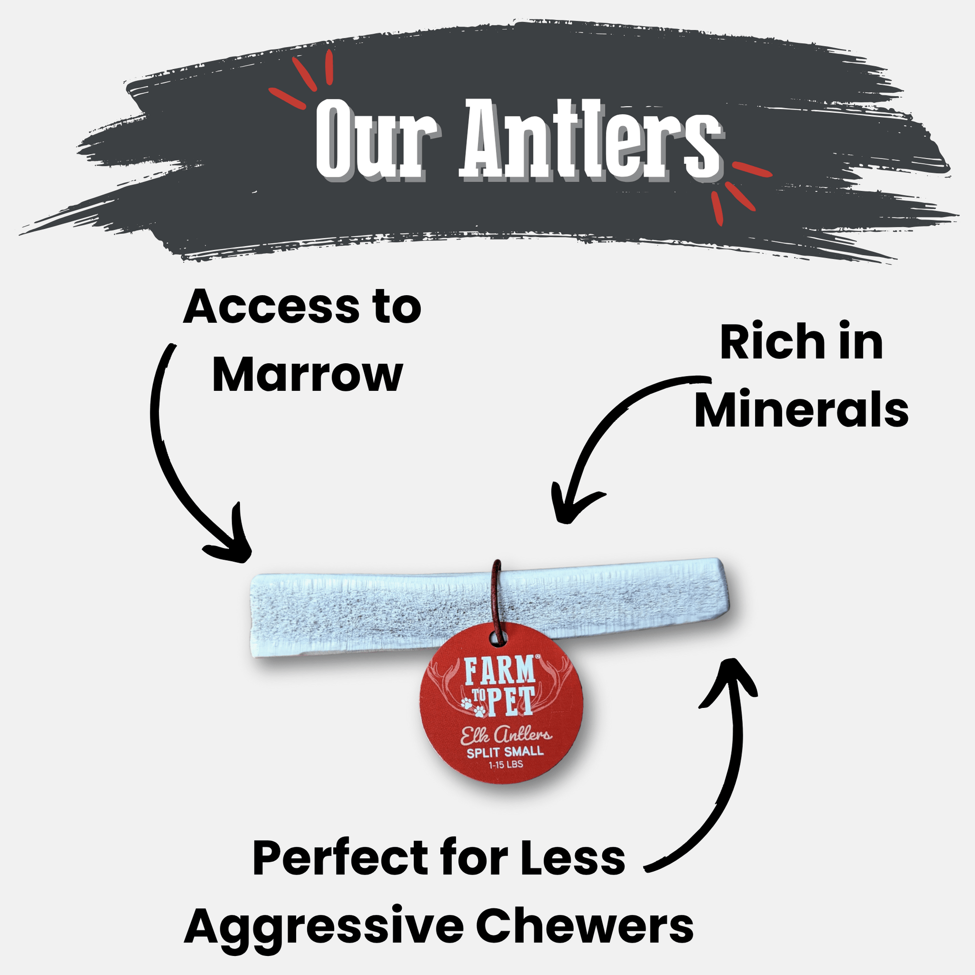 Elk Antler Dog Chews | All-Natural Whole and Split Elk Antler Chews for Dogs Farm To Pet