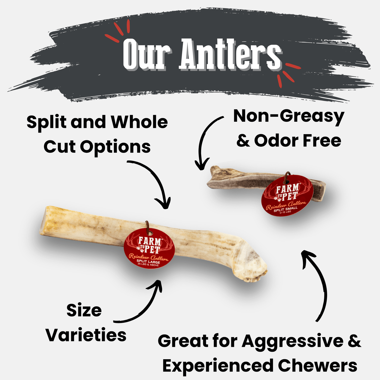 Reindeer Antler Dog Chews | Organic Chews for Dogs Farm To Pet