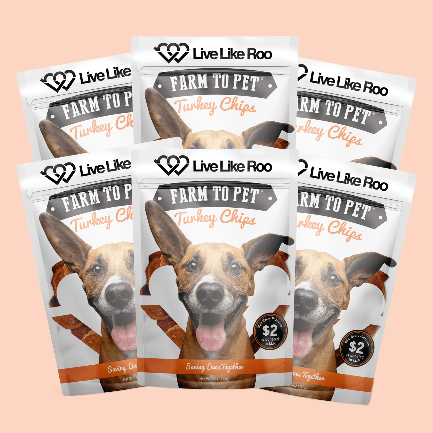 Live Like Roo Turkey Chips for Dogs | Dog Treats That Give Back Farm To Pet