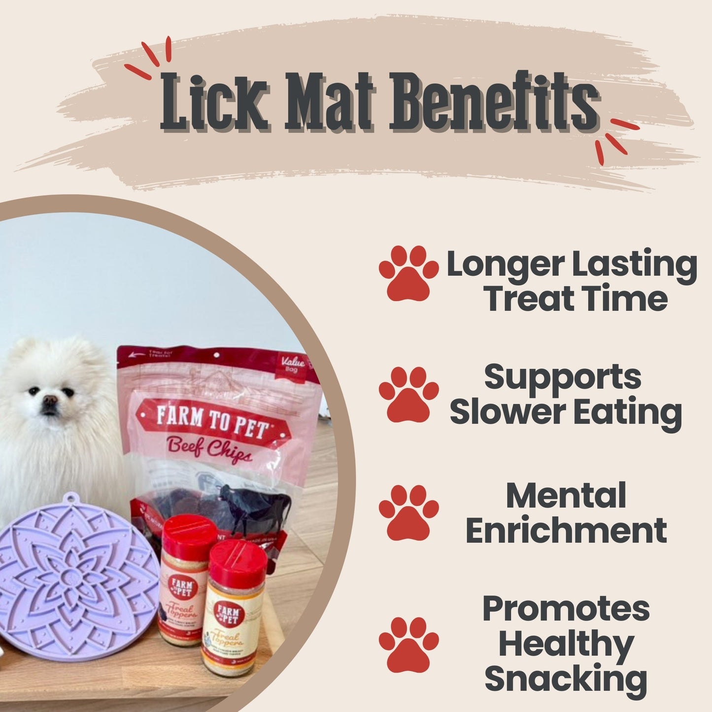 Dog Lick Mats with Suction Cups Farm To Pet