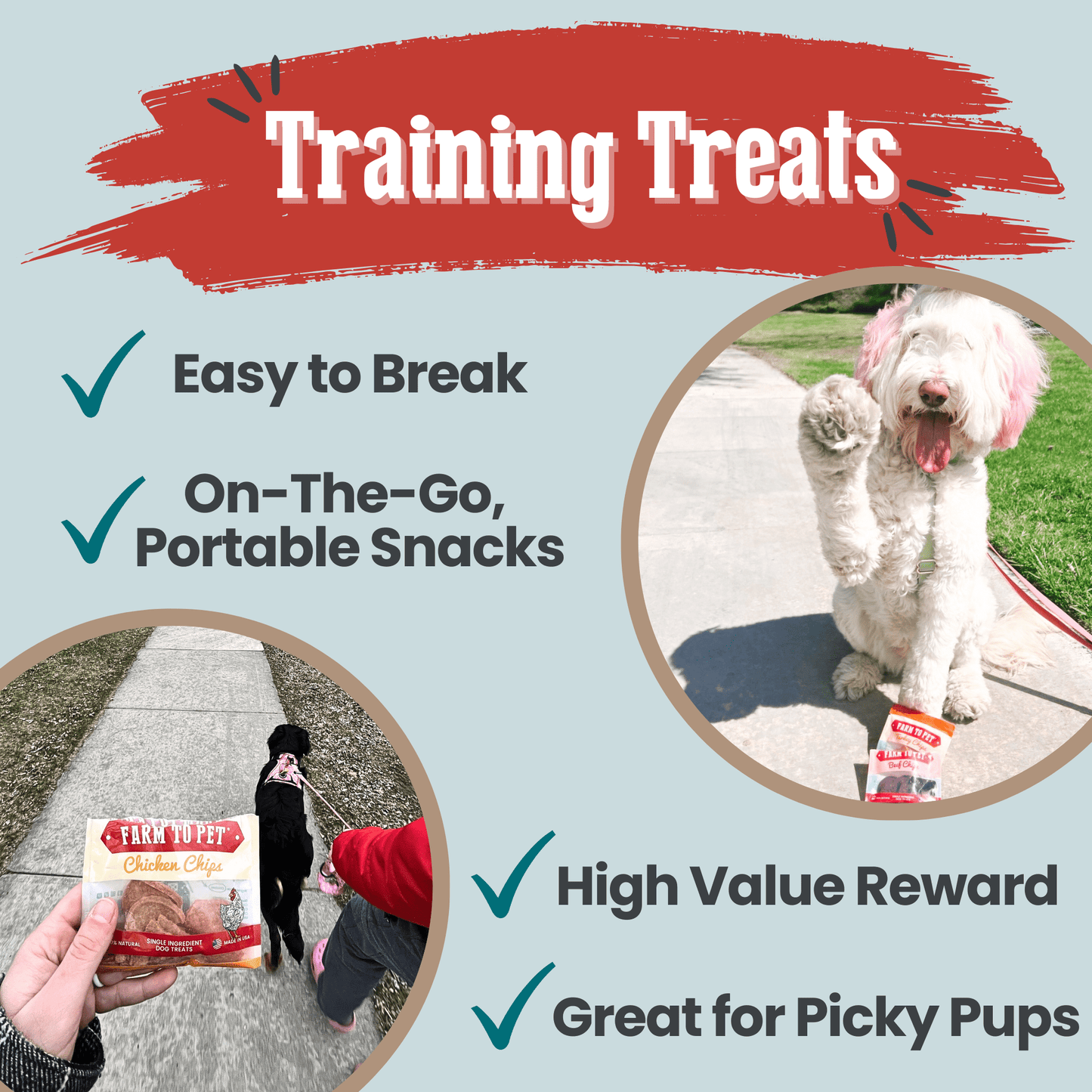Puppy Packs 'n Snacks Dog Treat Starter Pack | Single-Ingredient Training Treats Farm To Pet