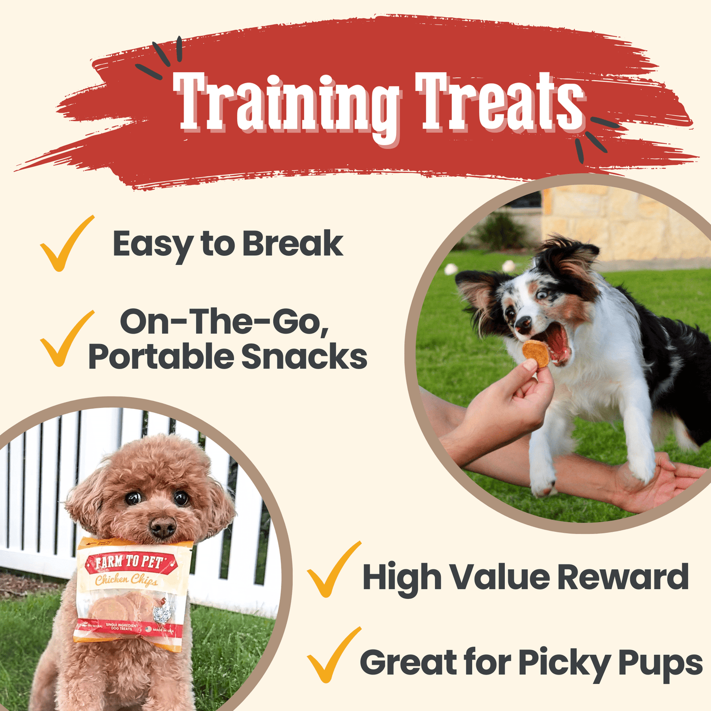Chicken Chips Snack Pack Bundles | Dog Party Favors & Training Treats Farm To Pet