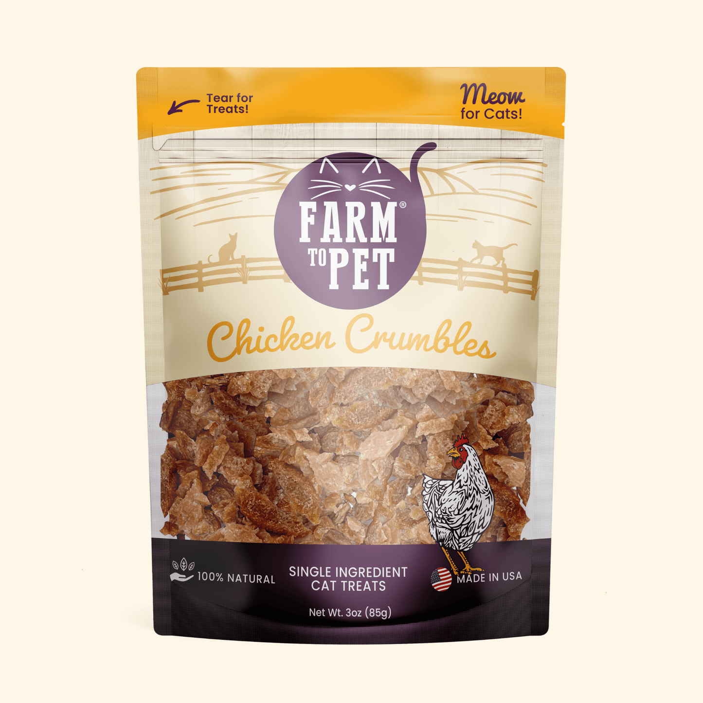 Chicken Crumbles Cat Treats | Single-Ingredient Treats for Cats Farm To Pet
