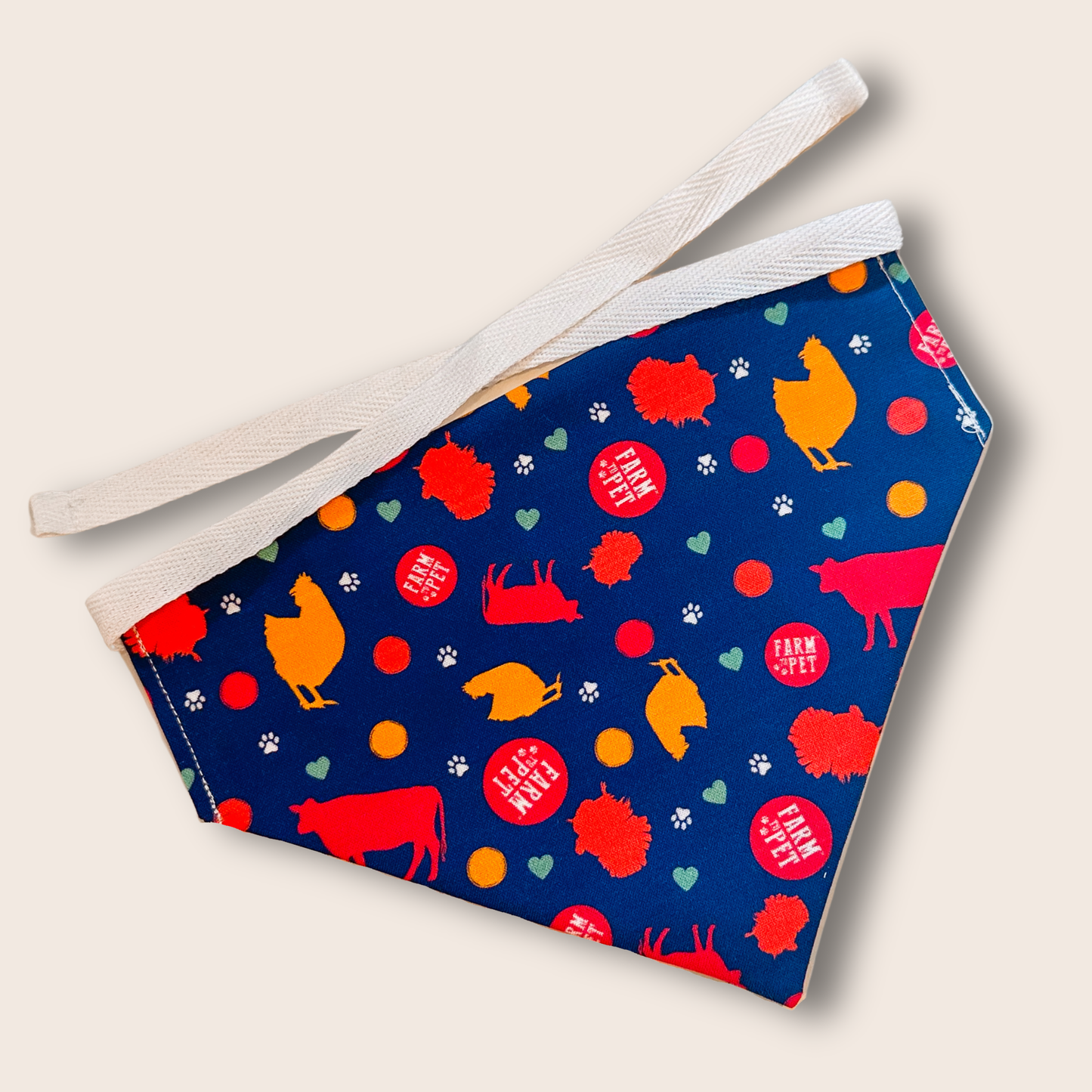 Tie-on Dog Bandana | Adjustable String-tie Bandana for Dogs and Cats Farm To Pet