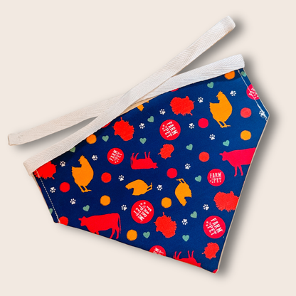 Tie-on Dog Bandana | Adjustable String-tie Bandana for Dogs and Cats Farm To Pet