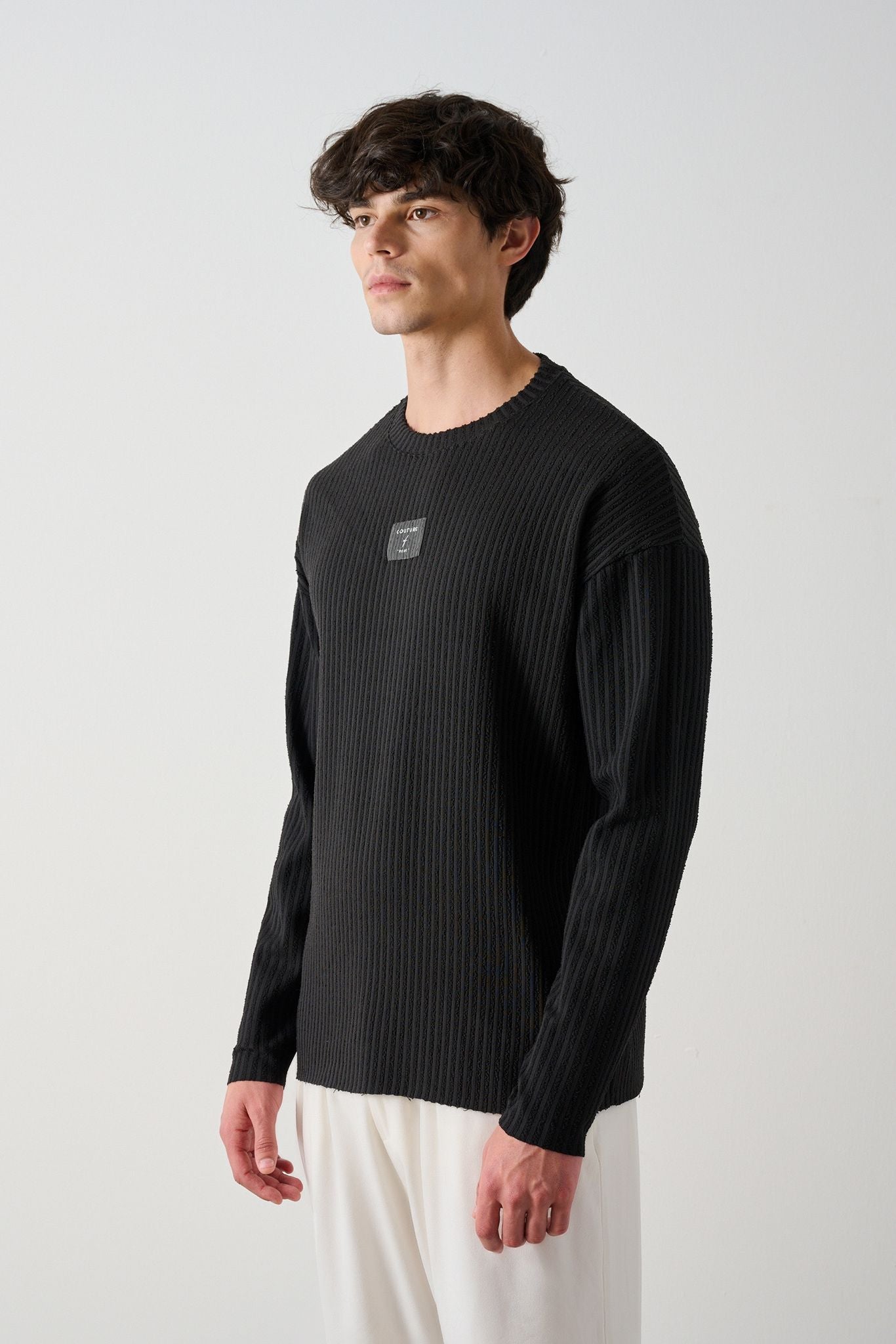Modern Couture Patterned Oversized Knitwear Withinblack