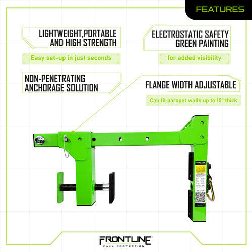 Frontline ROP16 Parapet Adjustable Non-Penetrating Anchor VM Hardware