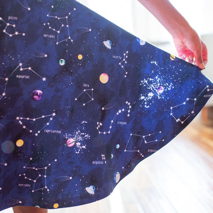 "Cosmic Compass" Constellations Sleeveless Play Dress with Pockets Princess Awesome & Boy Wonder