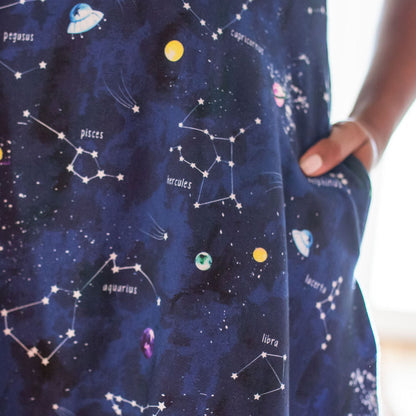 Adult "Cosmic Compass" Constellations Sleeveless Dress with Pockets Princess Awesome & Boy Wonder