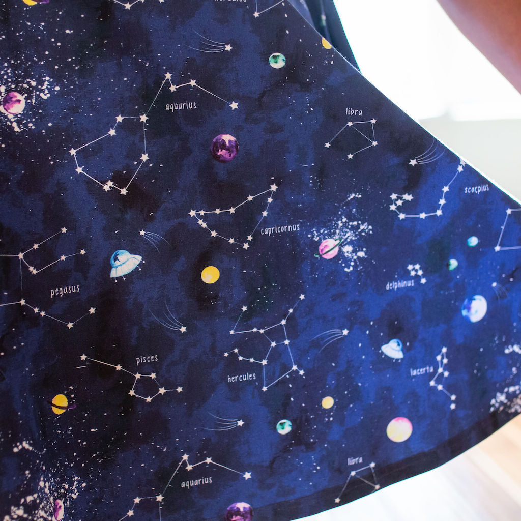 Adult "Cosmic Compass" Constellations Sleeveless Dress with Pockets Princess Awesome & Boy Wonder