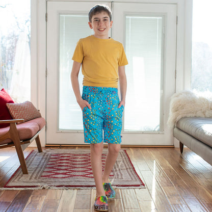 "Summer School" Rainbows of Fish Drawstring Shorts with Pockets Princess Awesome & Boy Wonder