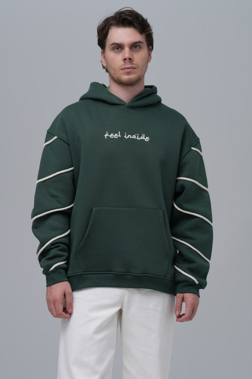 "Feel Inside" Embroidered Hoodie Withinblack