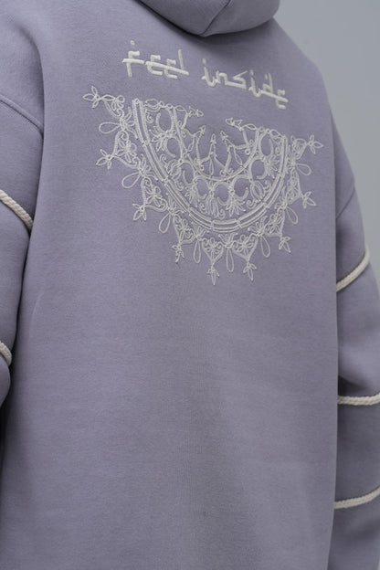"Feel Inside" Embroidered Hoodie Withinblack