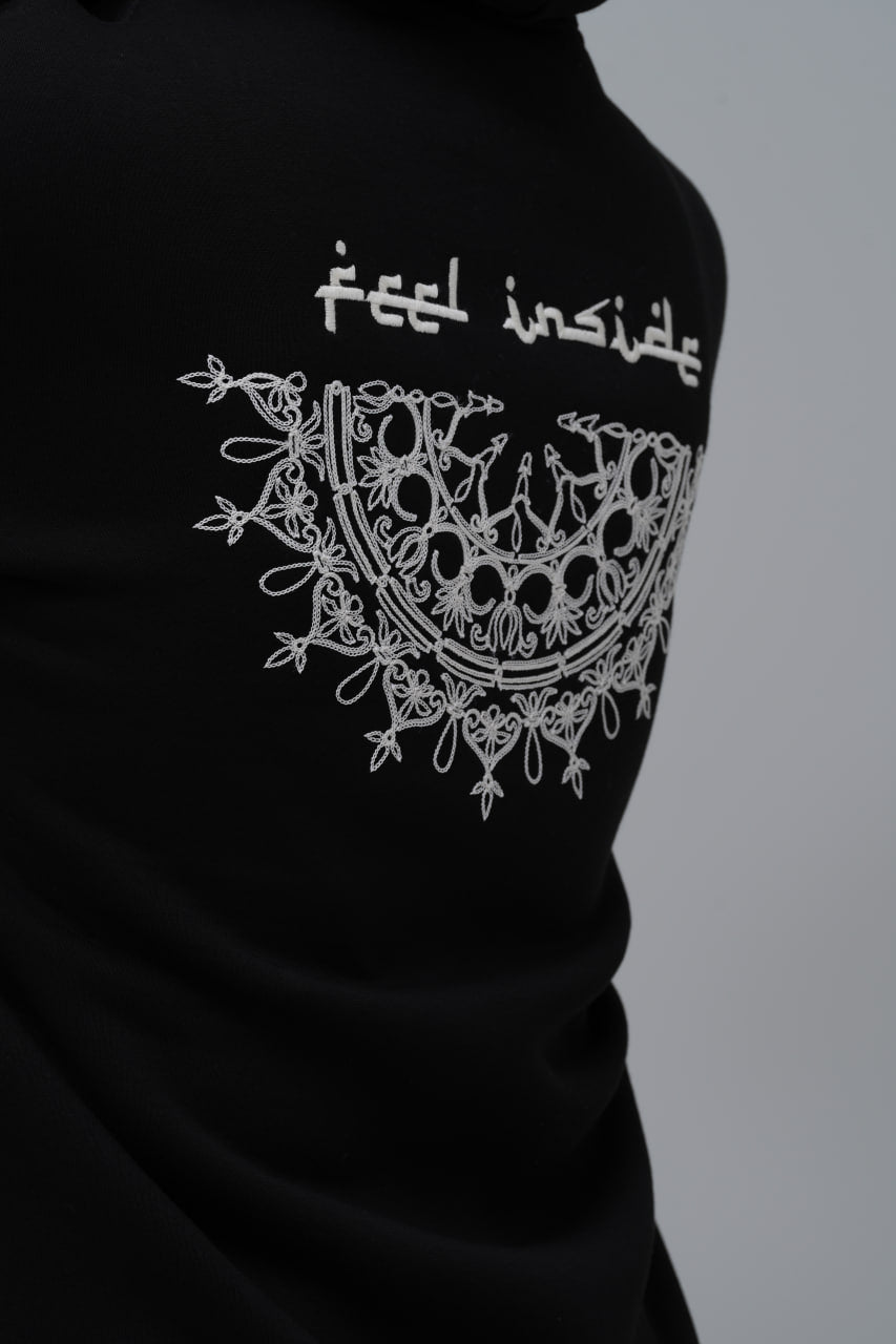 "Feel Inside" Embroidered Hoodie Withinblack