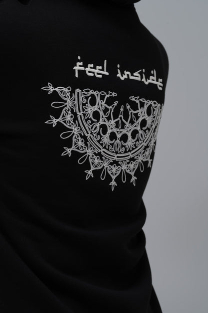 "Feel Inside" Embroidered Hoodie Withinblack