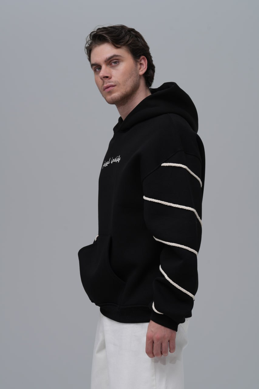 "Feel Inside" Embroidered Hoodie Withinblack