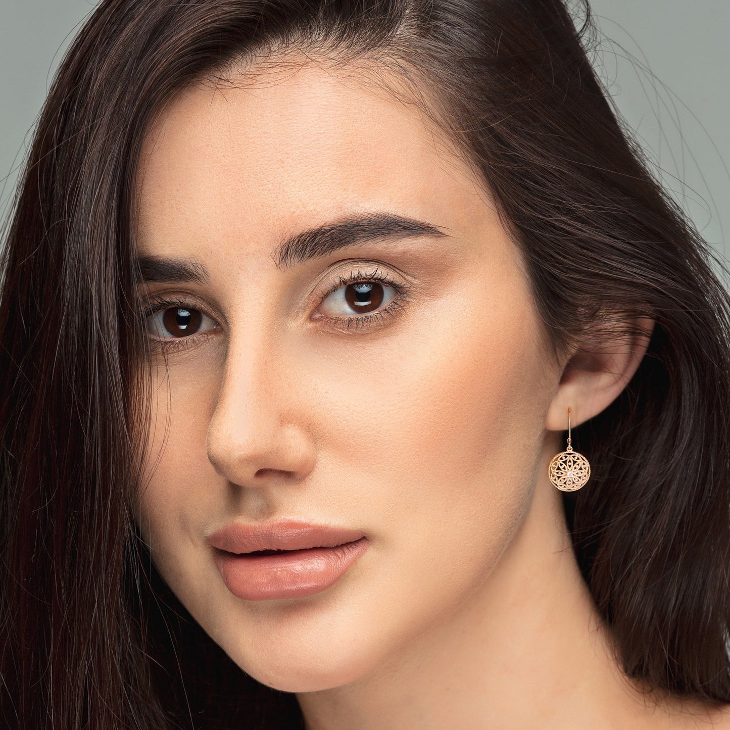 Filigree Circle Drop Lever Back Earring Fascinating Diamonds