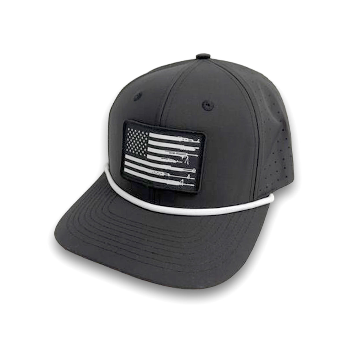 Firearm Flag Woven Patch Hat Shield Republic