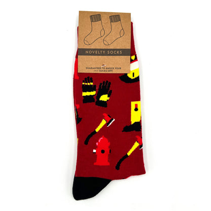 Firefighter Novelty Socks Shield Republic