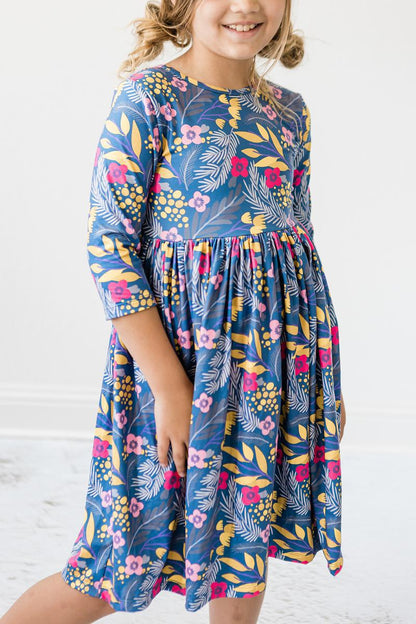 Flora 3/4 Sleeve Pocket Twirl Dress Mila & Rose ®