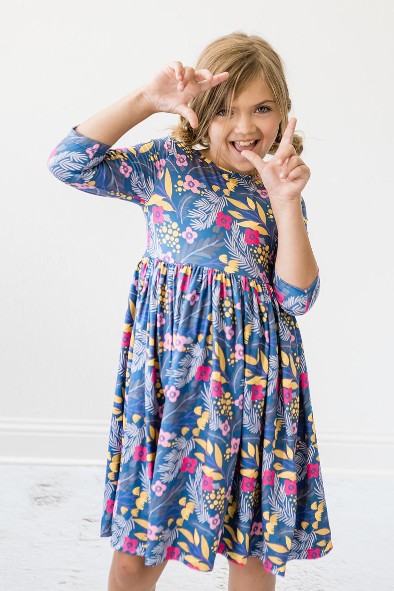 Flora 3/4 Sleeve Pocket Twirl Dress Mila & Rose ®
