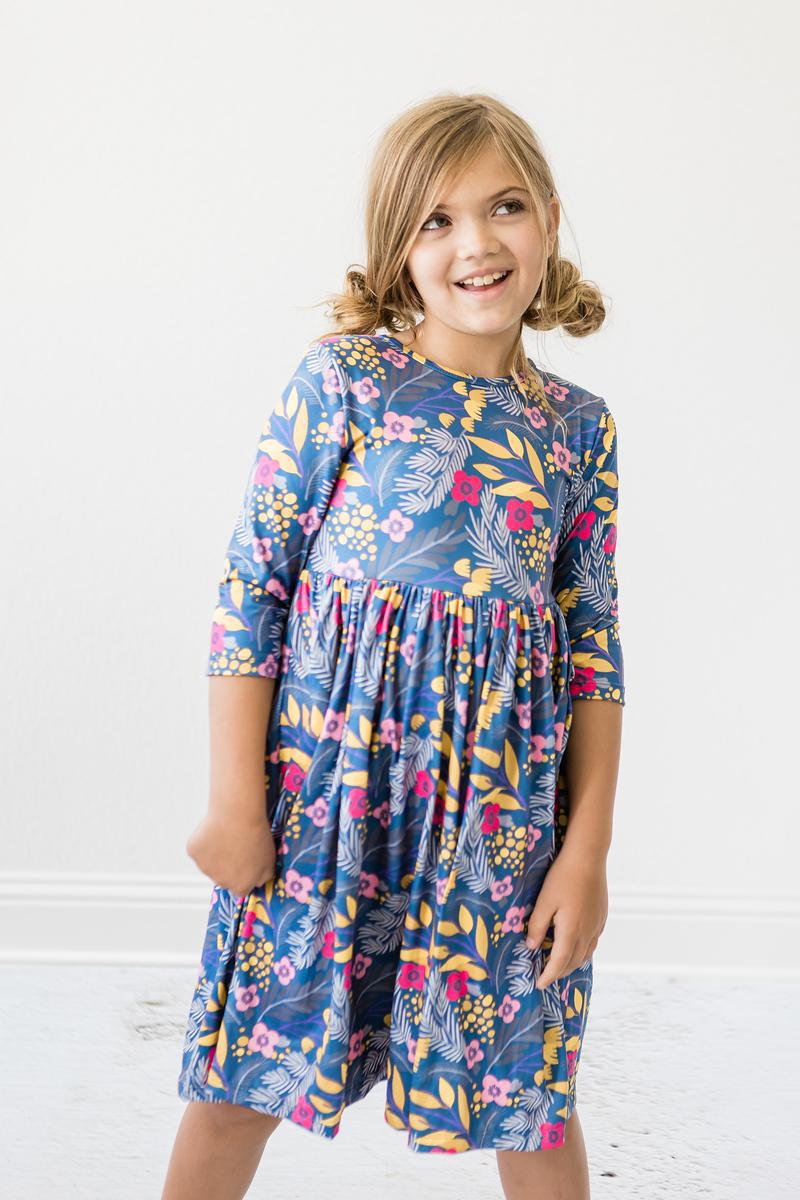 Flora 3/4 Sleeve Pocket Twirl Dress Mila & Rose ®