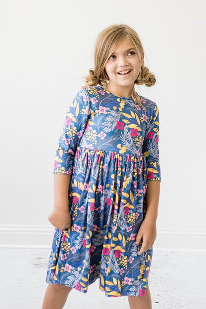Flora 3/4 Sleeve Pocket Twirl Dress Mila & Rose ®