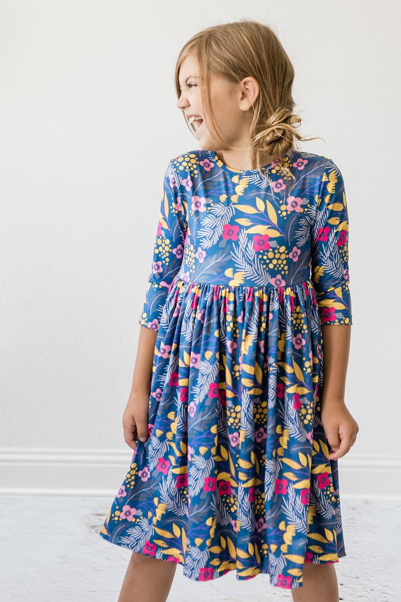 Flora 3/4 Sleeve Pocket Twirl Dress Mila & Rose ®